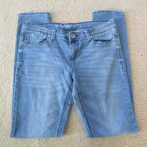 Low‎ Rise Skinny Jeans Womens Waist 32.5" Blue Denim Light Wash Pants Juniors